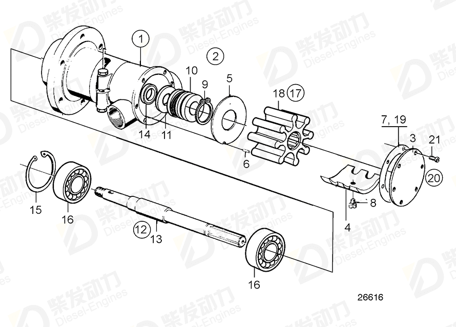 VOLVO Shaft kit 21951457 Drawing